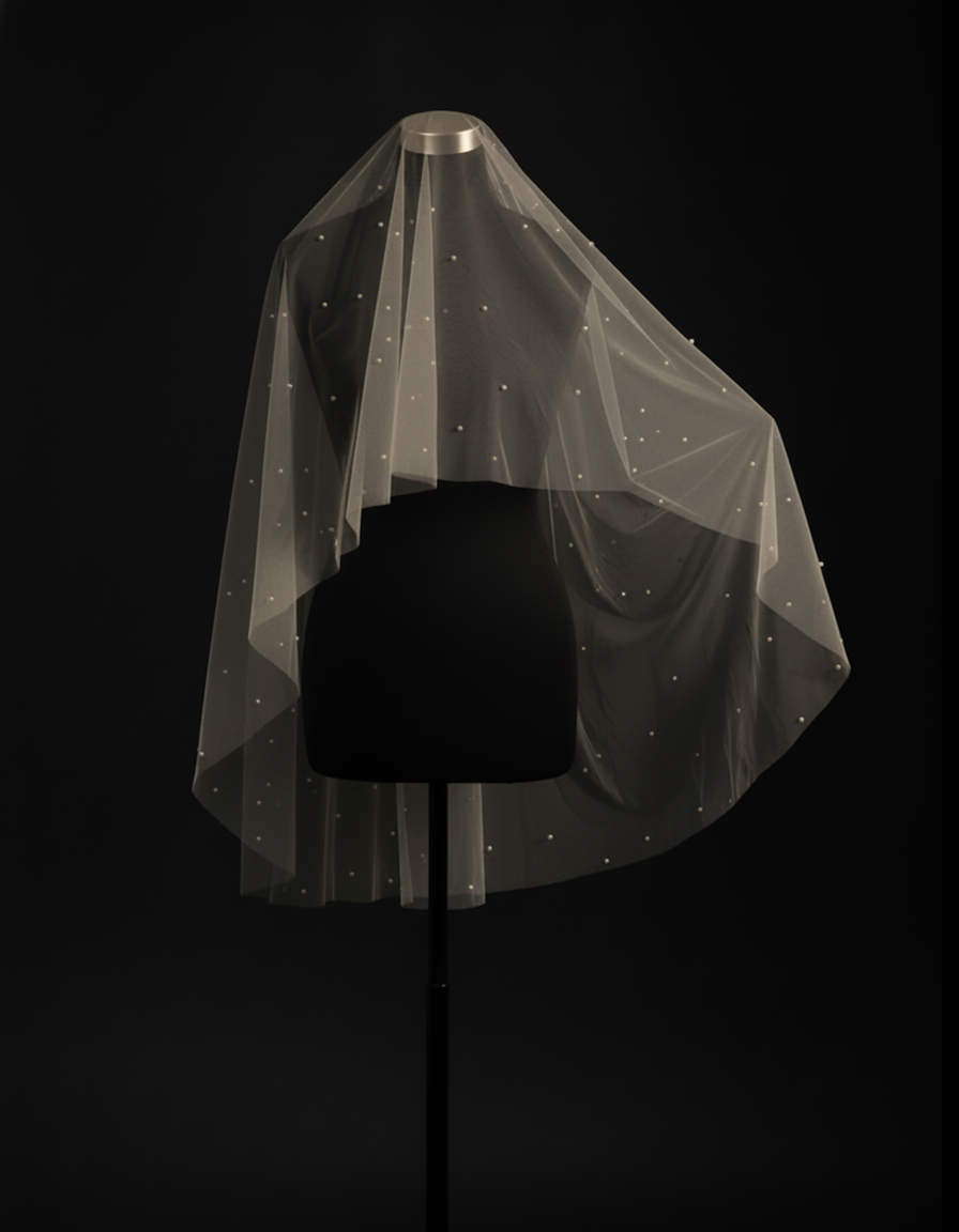 The Celeste veil — ivory veil on a mannequin
