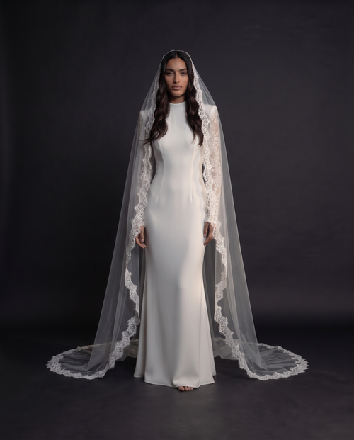 The Camila veil — full-length front view