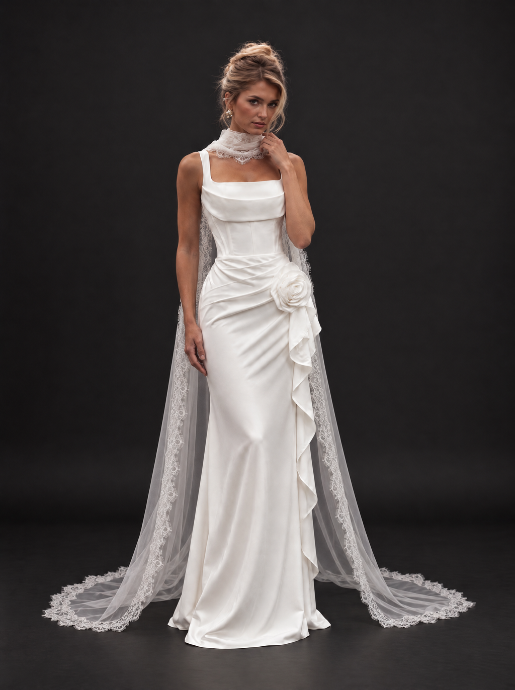 The Marisol veil — full-length front view
