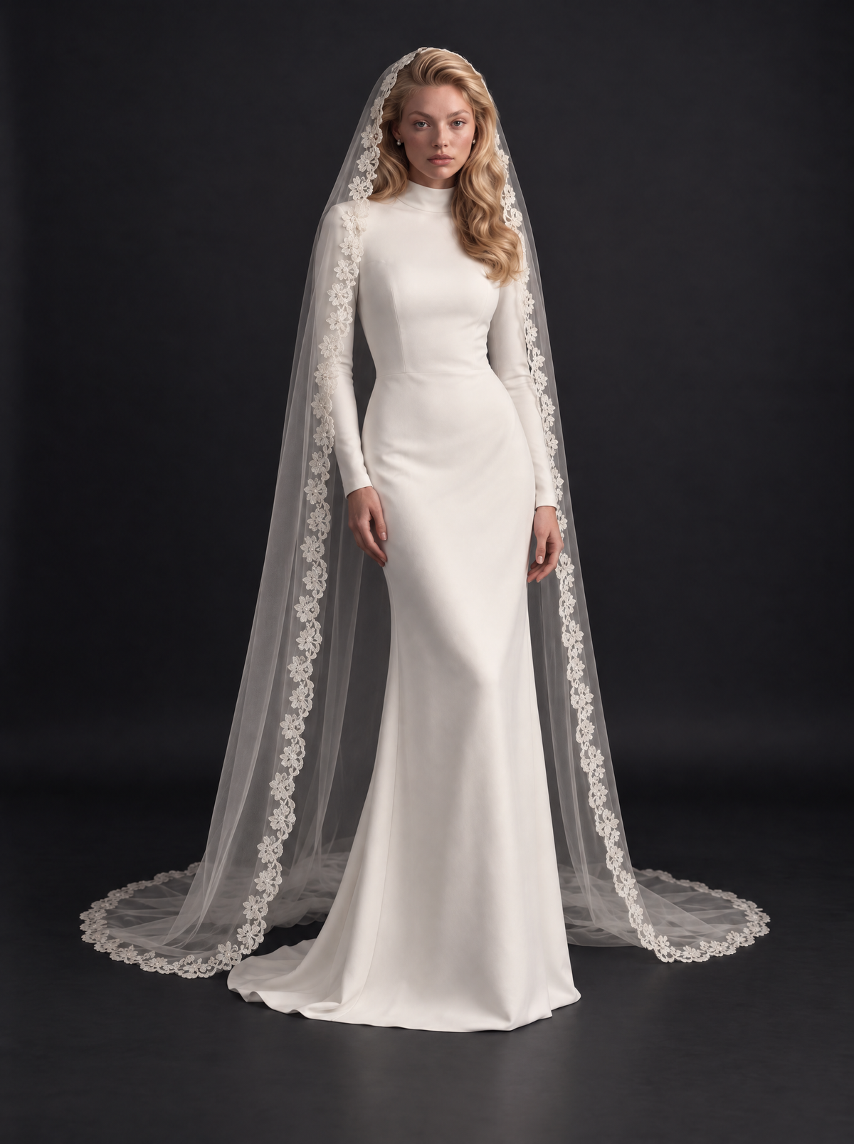 The Adalyn veil — full-length front view