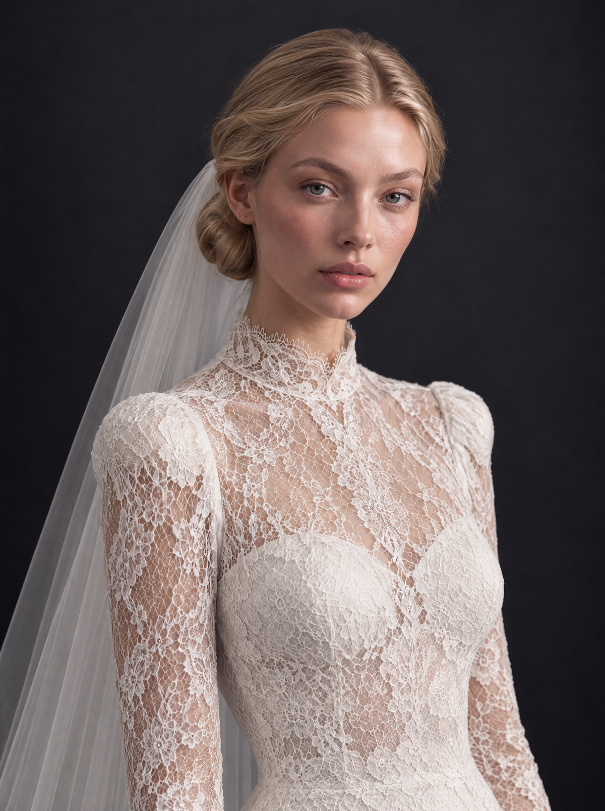 The Marguerite veil — close-up portrait