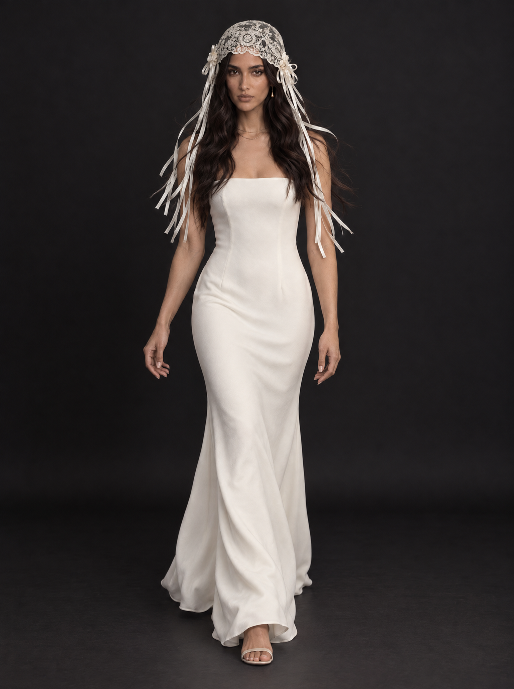 The Amara veil — full-length view, walking
